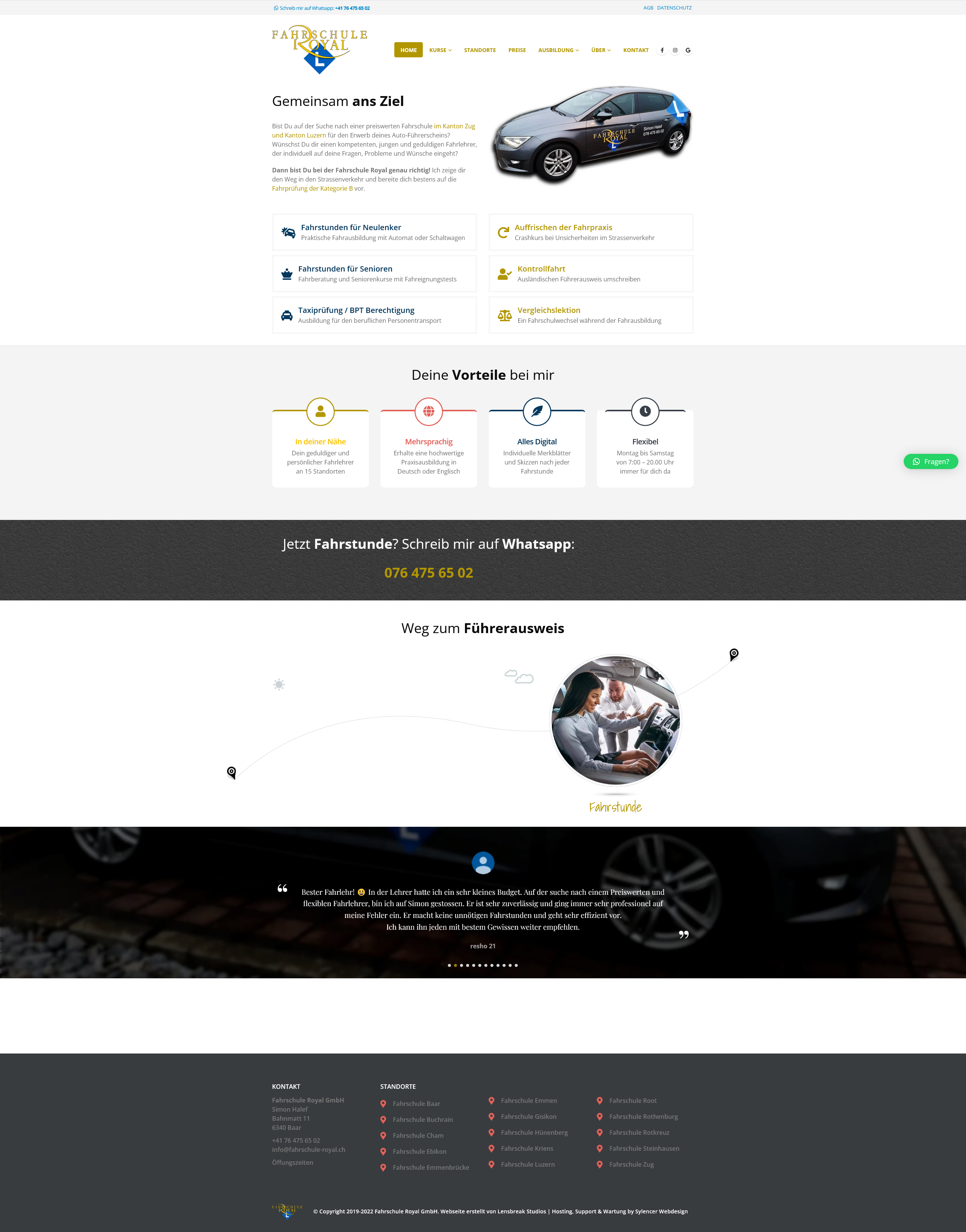 Sylencer Webdesign Referenz Fahrschule Royal